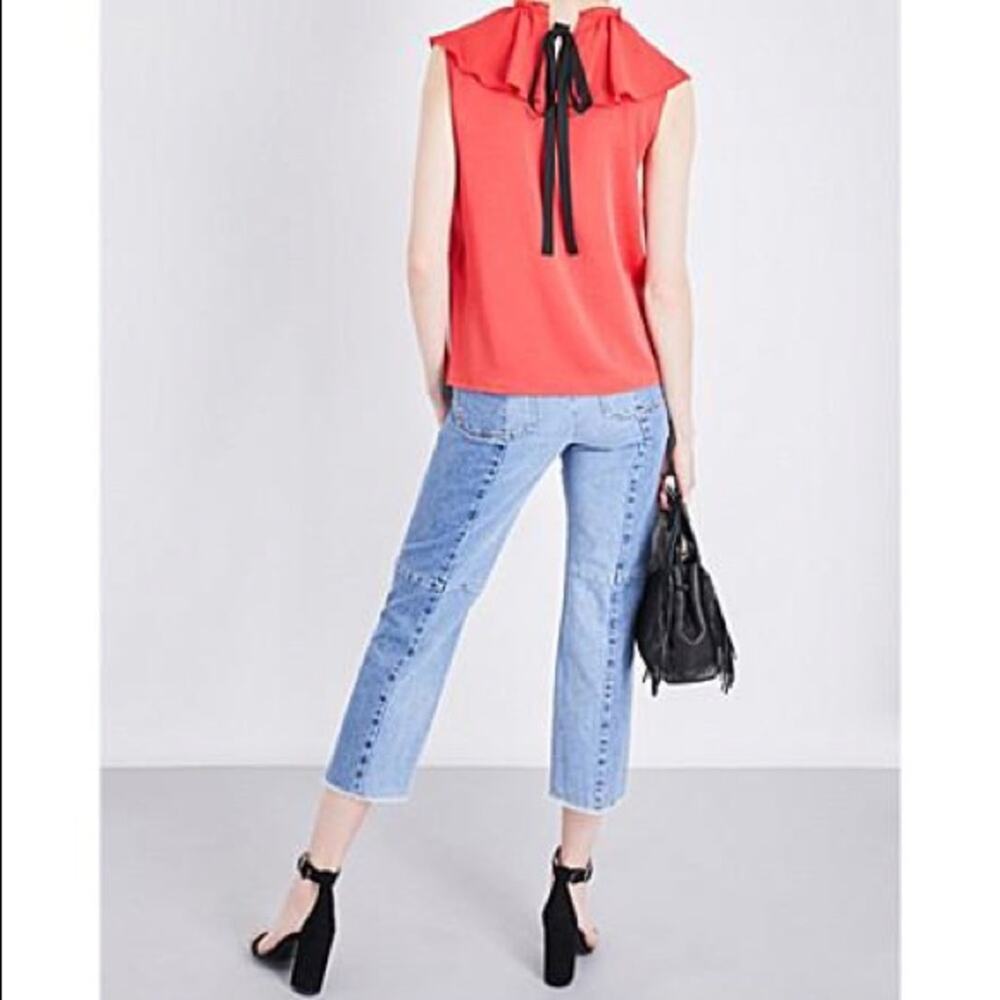NWT maje Lierro Ruffle Overlay Rouge Top Size Medium - Picture 14 of 14